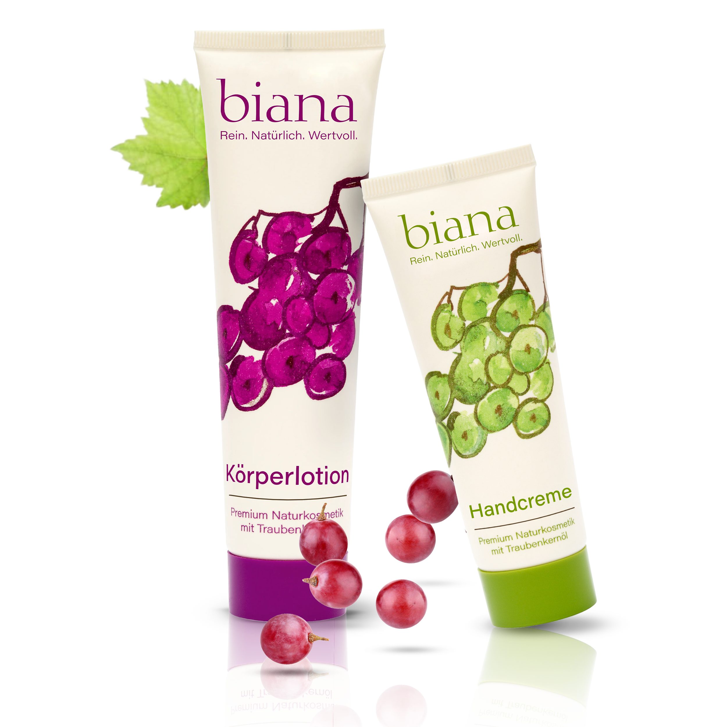 biana Körperpflegemittel & Körperlotion Naturkosmetik Bundle, mit kalt gepresstem Traubenkernöl OPC