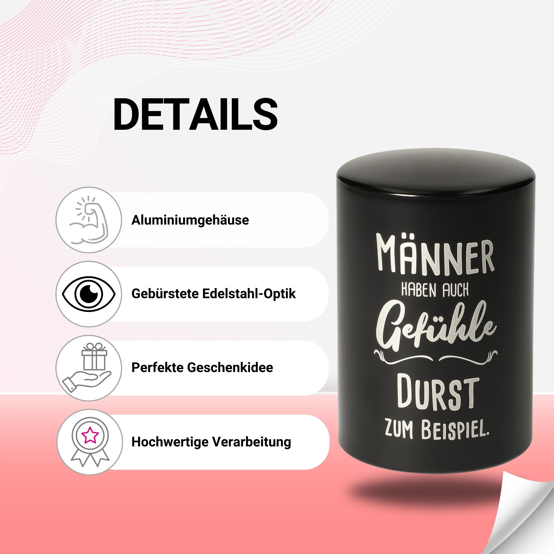 elasto Flaschenöffner Push & Pull Kapselheber mit Motiv als Geschenkidee für Männer