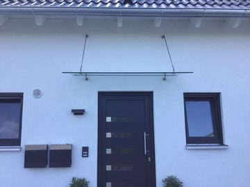 Fischer und Adamek Vordach Glasvordach Vordach für Haustür Türvordach Überdachung VSG 13 mm