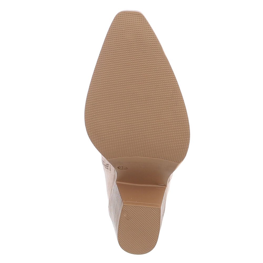 Ital-Design Elegante Stiefeletten mit Ausschnitt für Damen in Alltag und Freizeit Sommerboots (91117112) Blockabsatz Stiefeletten in Beige