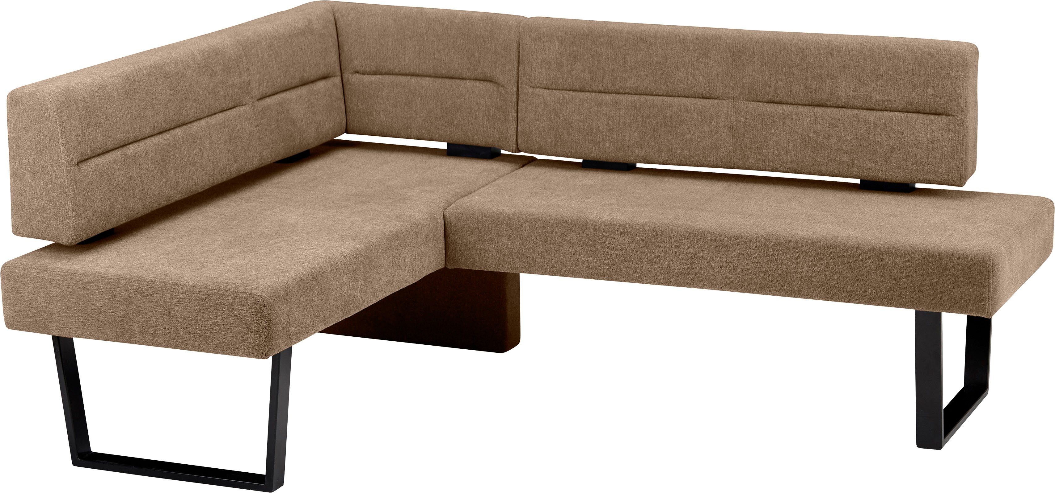 massivline&more Eckbank, modernes Design, Gestell aus massivem Metall