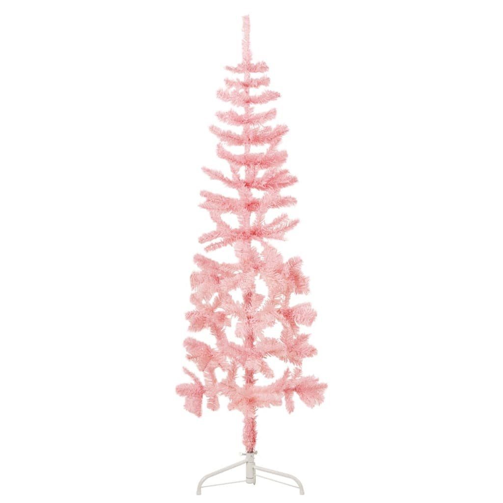 Rosa Ständer vidaXL Künstlicher Schlank Weihnachtsbaum cm Künstlicher mit Halb-Weihnachtsbaum 150