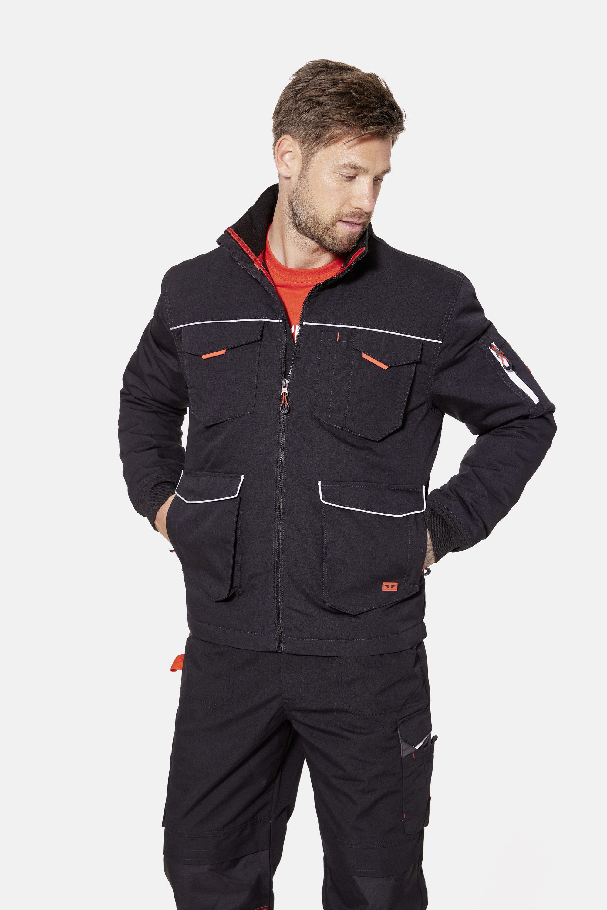 HERO by John Medoox Arbeitsjacke JONAS Workwear Arbeits-Outdoorjacke Outdoorjacke Arbeitsjacke gefüttert Stehkragen für Herren