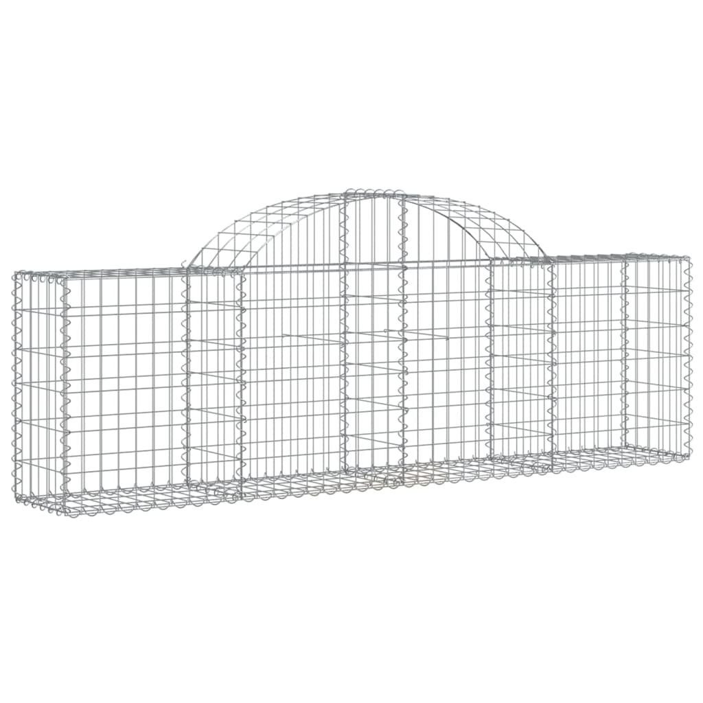 vidaXL Blumentopf Gabionen mit Hochbogen 18 Stk. 200x30x60/80 cm Verzinktes Eisen (18 St)
