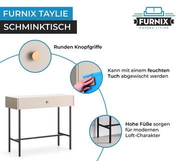 Furnix Konsolentisch Taylie Schreibtisch Schminktisch mit Schublade und Goldgriff Auswahl, B93,2x H79 x T40,6 cm, zeitgemäßes smartes Design