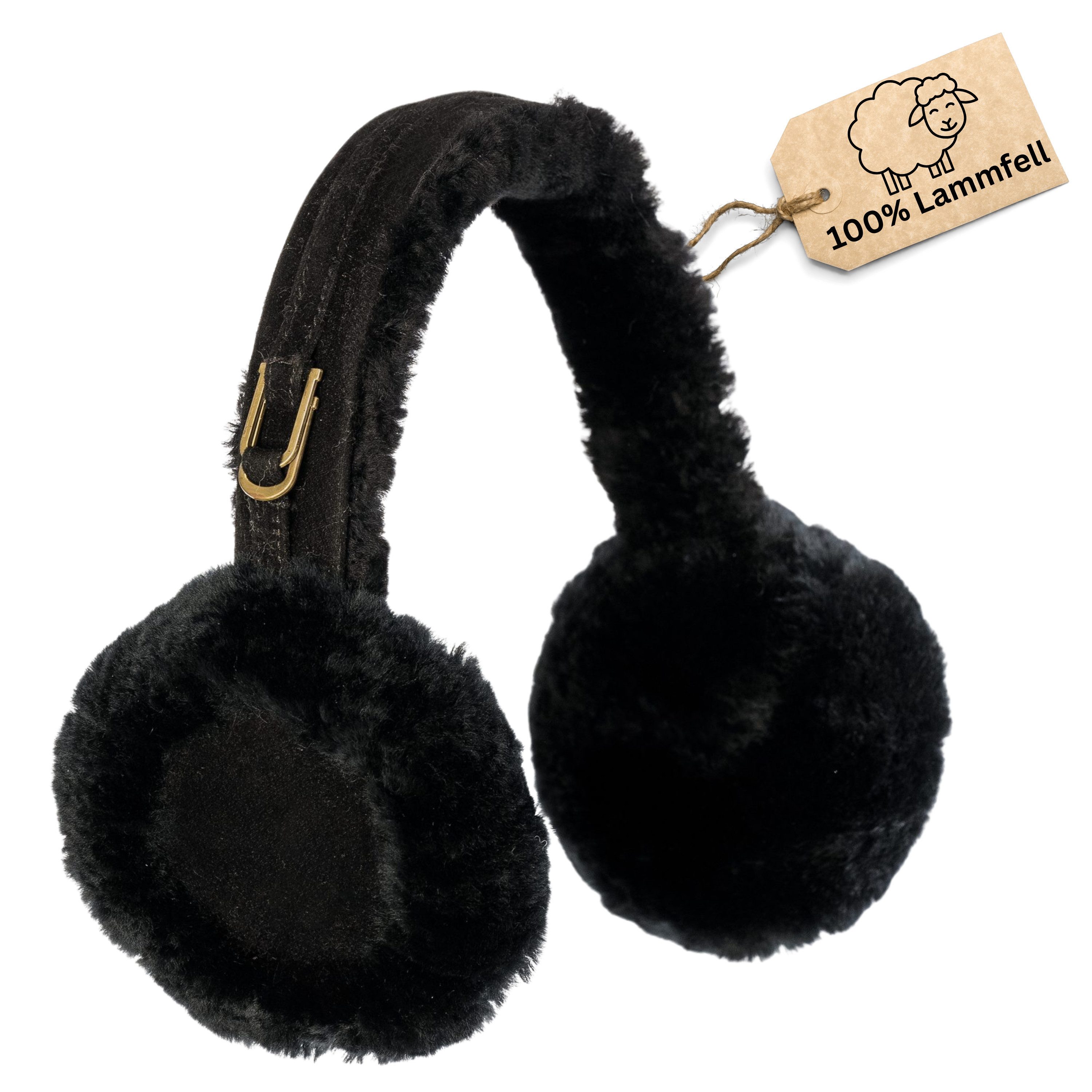 LIRA Deko Ohrenwärmer aus 100% Lammfell - Winter-Ohrenschützer weich & faltbar (Ohrwärmer) 100 % Lammfell, Einheitsgröße, kuschelig
