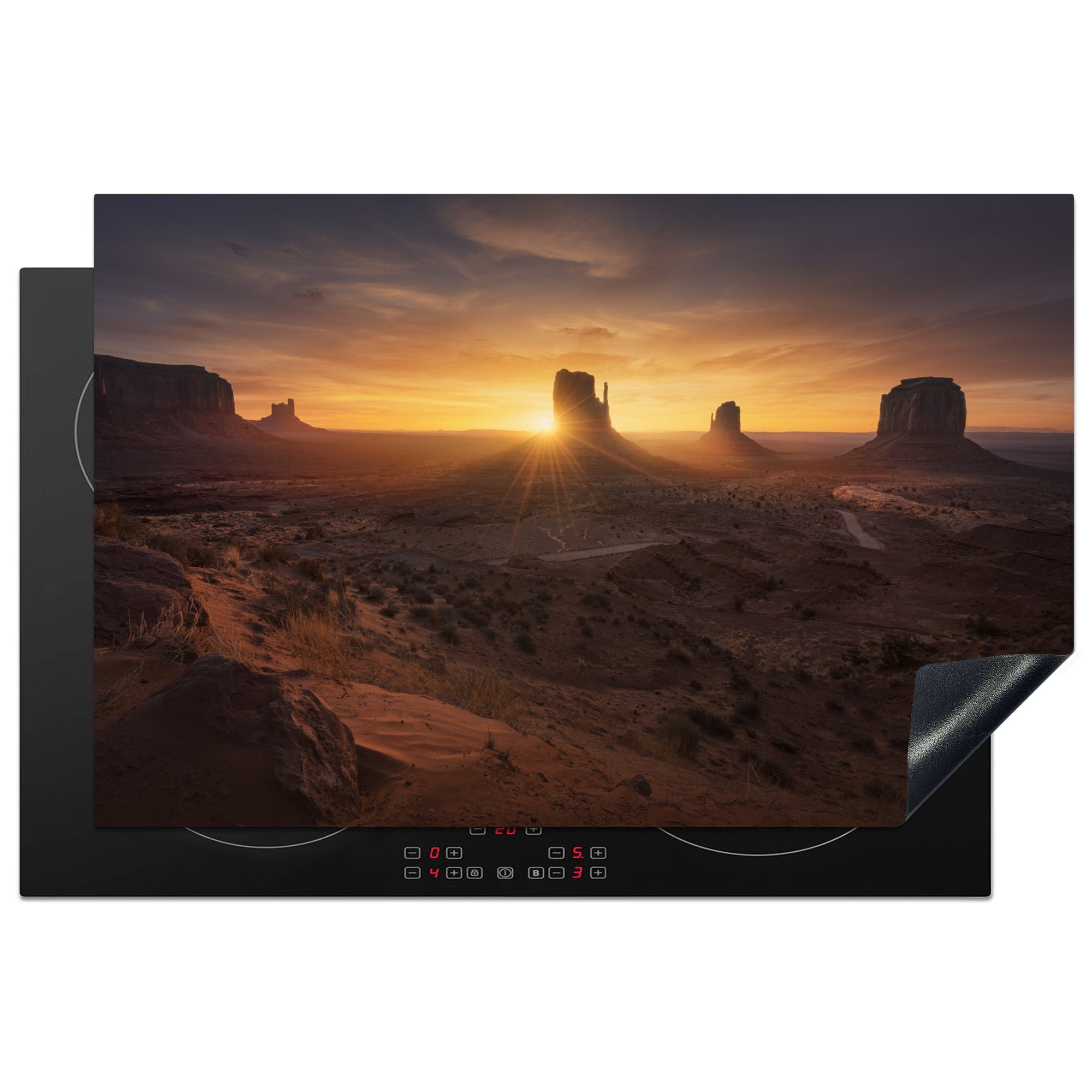 MuchoWow Herdblende-/Abdeckplatte Sonnenuntergang am Grand Canyon, Vinyl, (1 tlg), 81x52 cm, Induktionskochfeld Schutz für die küche, Ceranfeldabdeckung