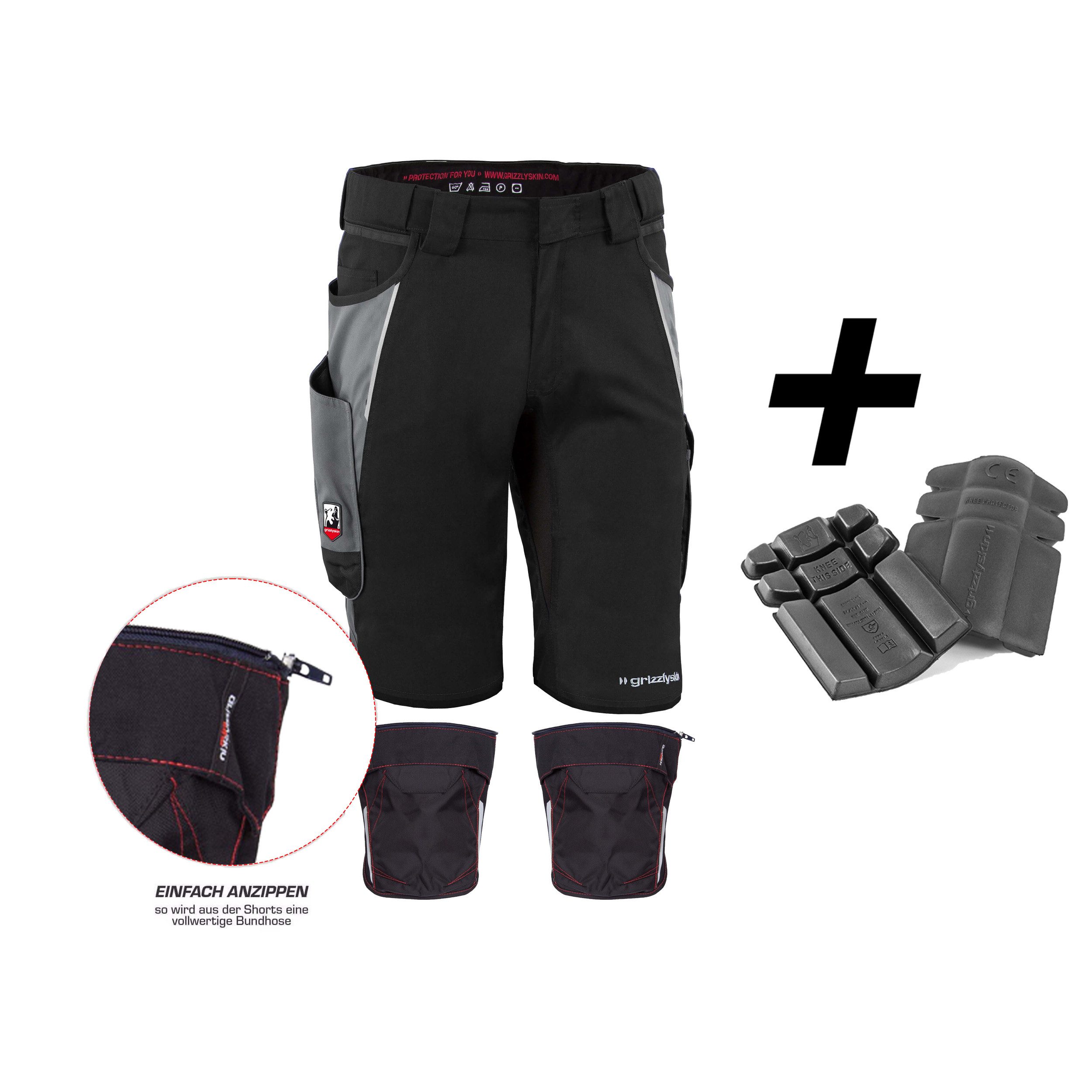 QUALITEX HIGH QUALITY WORKWEAR Arbeitsshorts HANDWERKER-BUNDLE IRON Shorts + Kniepolstertasche inklusiv Kniepolster (1-tlg) modern kurze Arbeitshose - 13 Taschen - Strapazierfähig - Atmungsaktiv