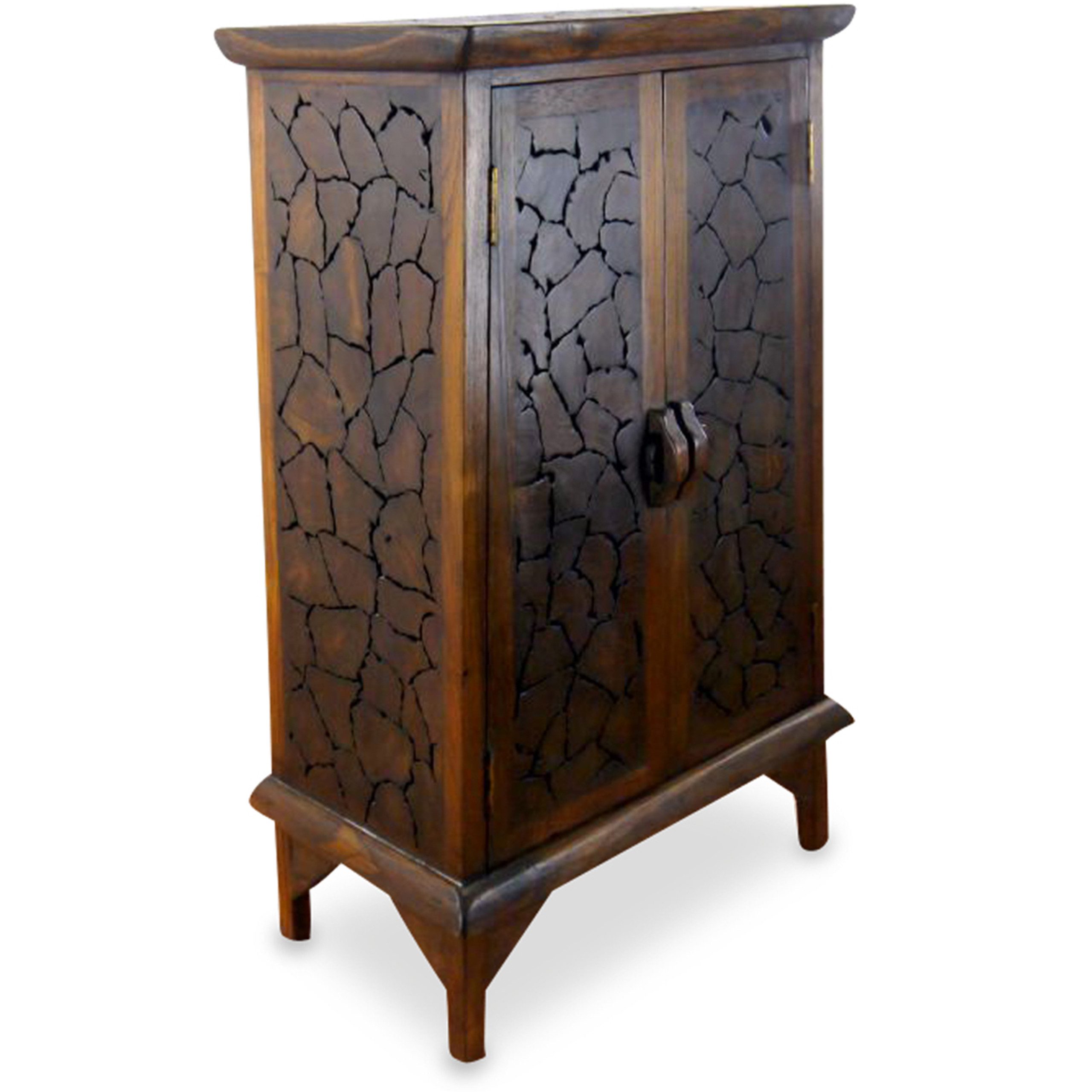livasia Midischrank Massivholz Schrank Teakholz 65x55x100cm handgefertigt aus Thailand