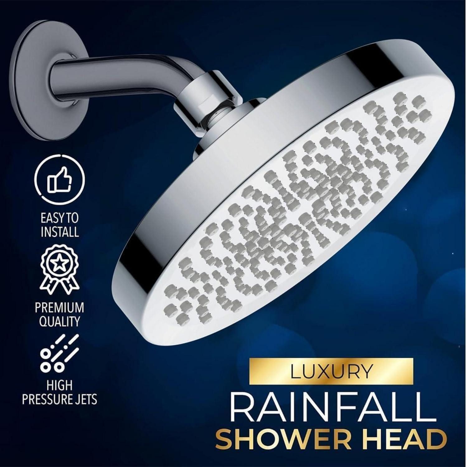 LuxusKollektion Regenduschkopf Regendusche Kopfbrause 6 Zoll Hochdruck verstellbar Chrom 6 Zoll