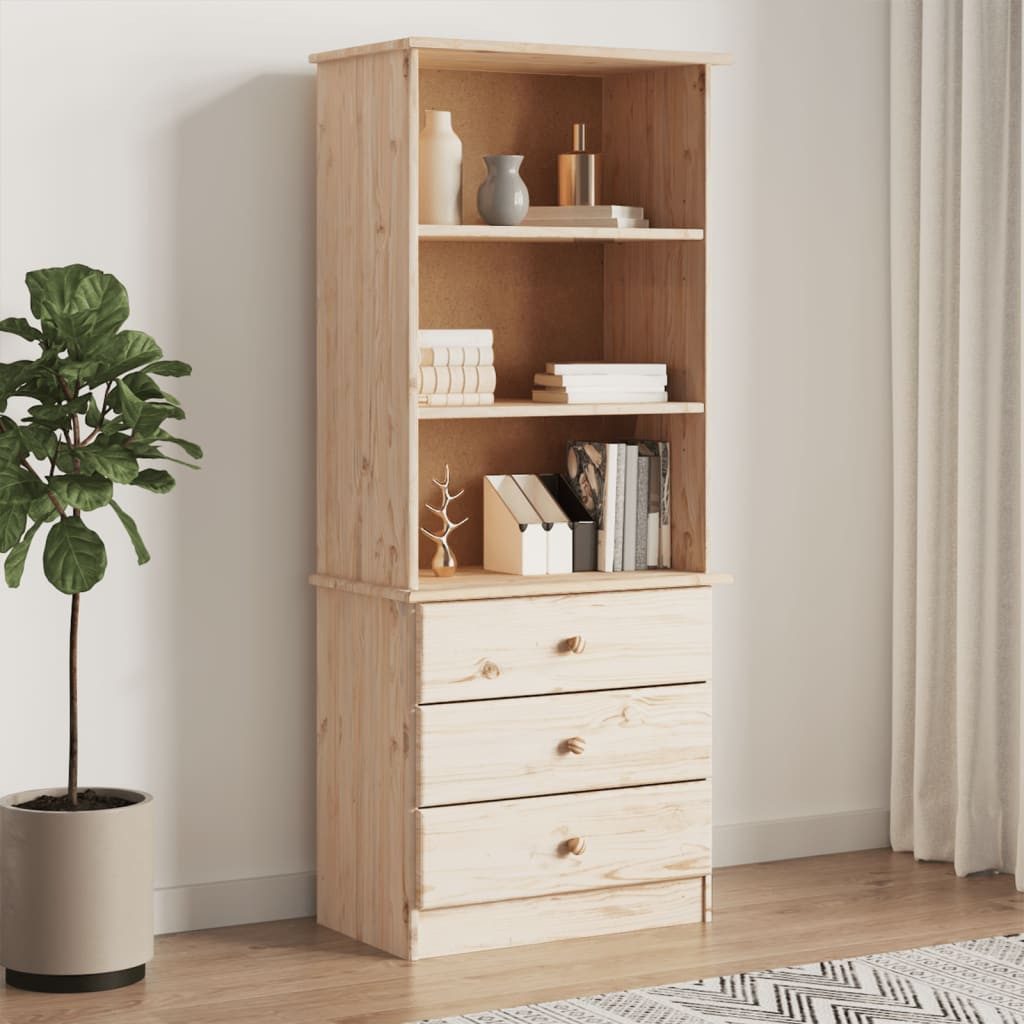 vidaXL Bücherregal Bücherregal mit Schubladen ALTA 60x35x142 cm Massivholz Kiefer, 1-tlg.
