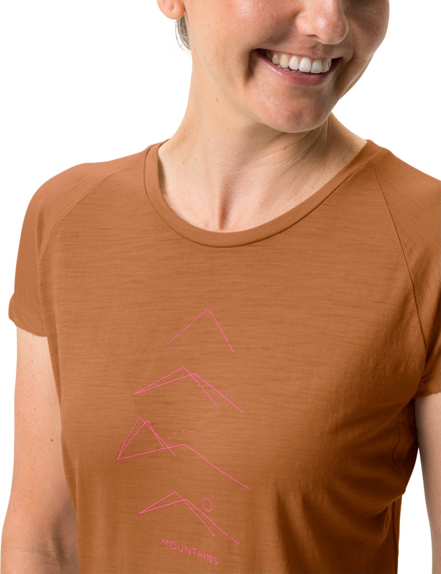 VAUDE T-shirt T-Shirt Brown Damen Brown Wool Tekoa Vaude Womens