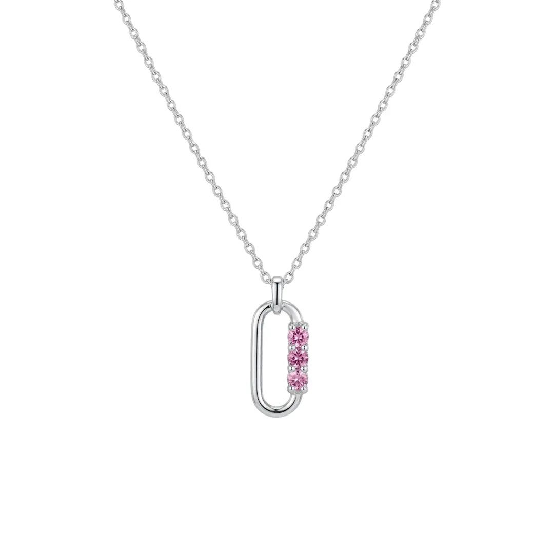 Kette mit Anhänger Suzan Gold® 925 Sterling Silber Halskette Damen rosa Zirkonia Anhänger