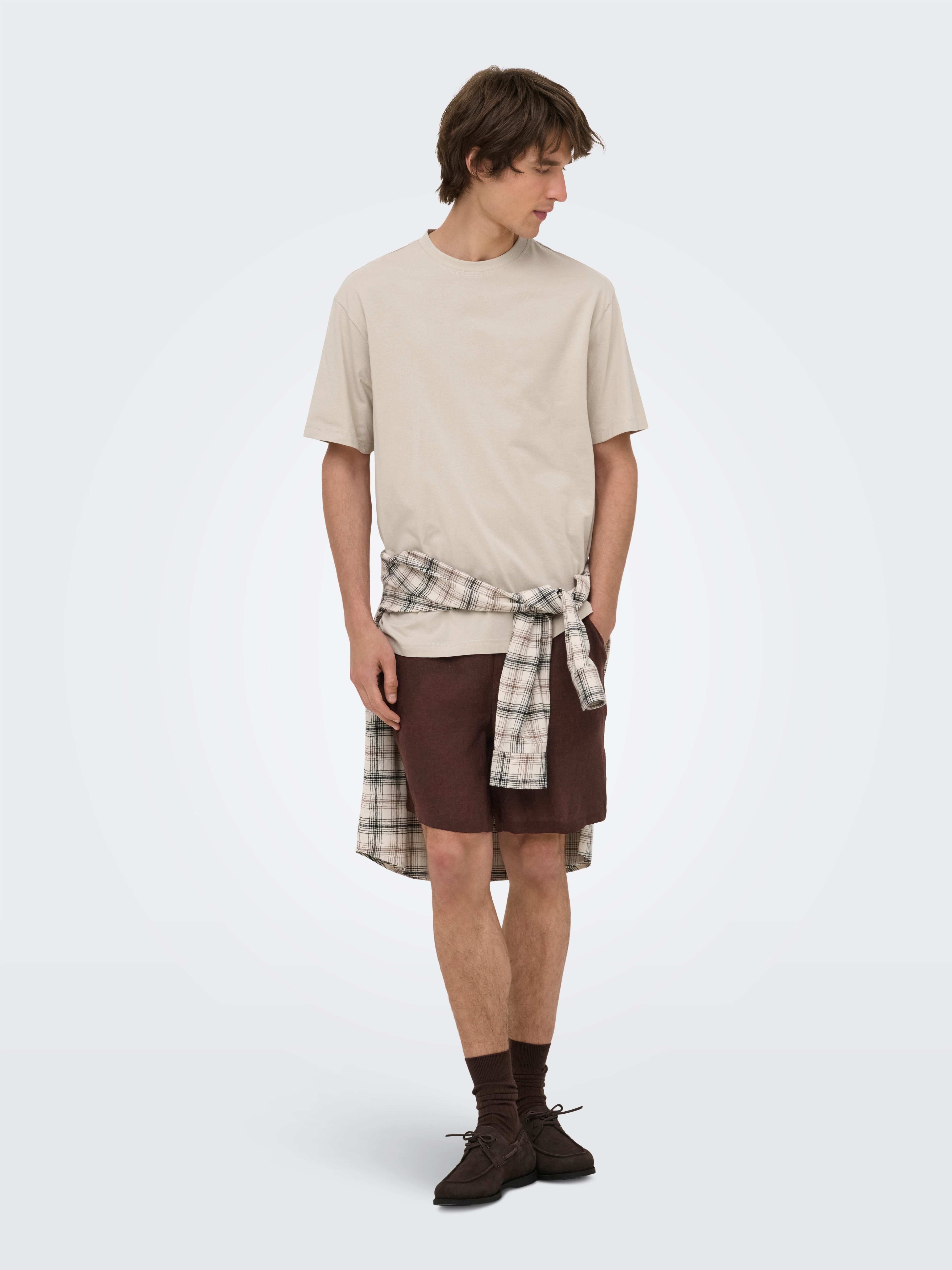 ONLY & SONS Shorts ONSLAURENCE LINEN BLEND SHORTS NOOS Viskosemischung, regular fit – Bild 5 von 5