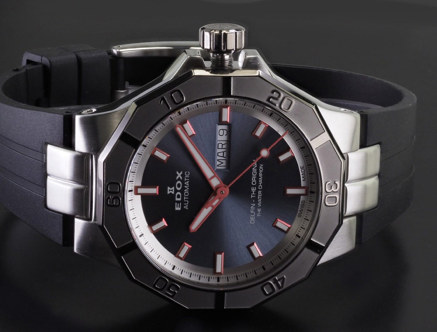 Edox Schweizer Uhr Herren Uhr Automatik Delfin 88008 3GCA BGO Delfin