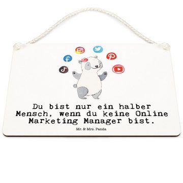 Mr. & Mrs. Panda Hinweisschild DIN A6 Online Marketing Manager Herz - Weiß - Geschenk, Digital Marke, (1 St), Künstlerisch bedruckt