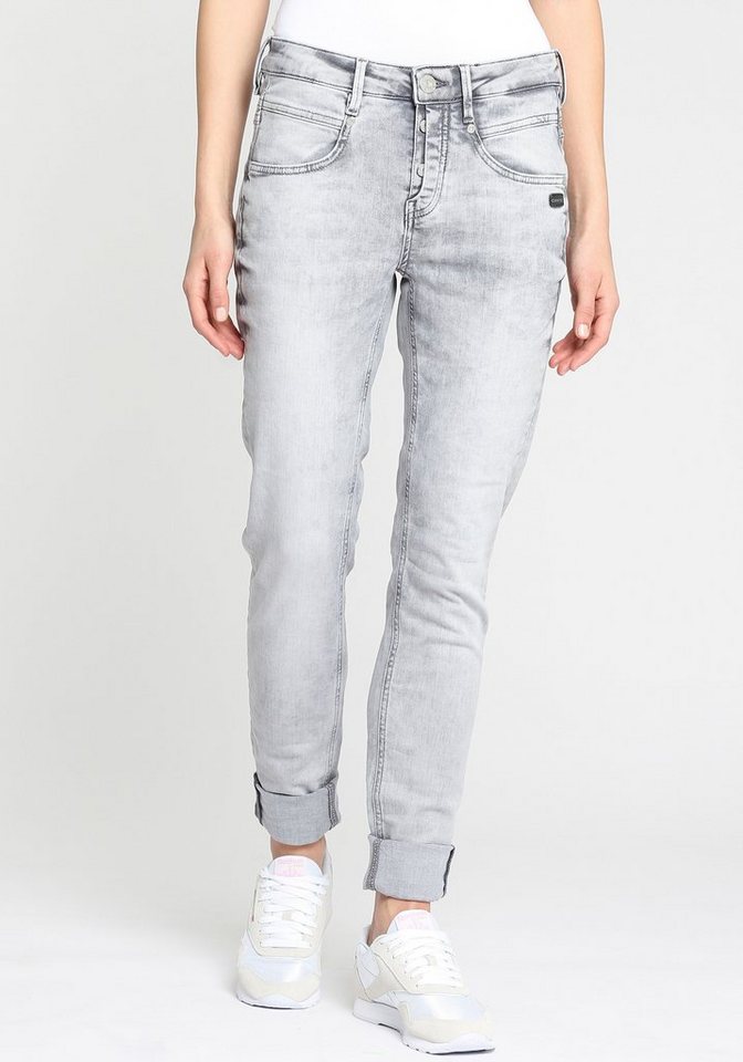 halb Style oder Knopfleiste, offener Hingucker echter Skinny-fit-Jeans ein - lang gekrempelt Cooler GANG stylischer mit 94Medina
