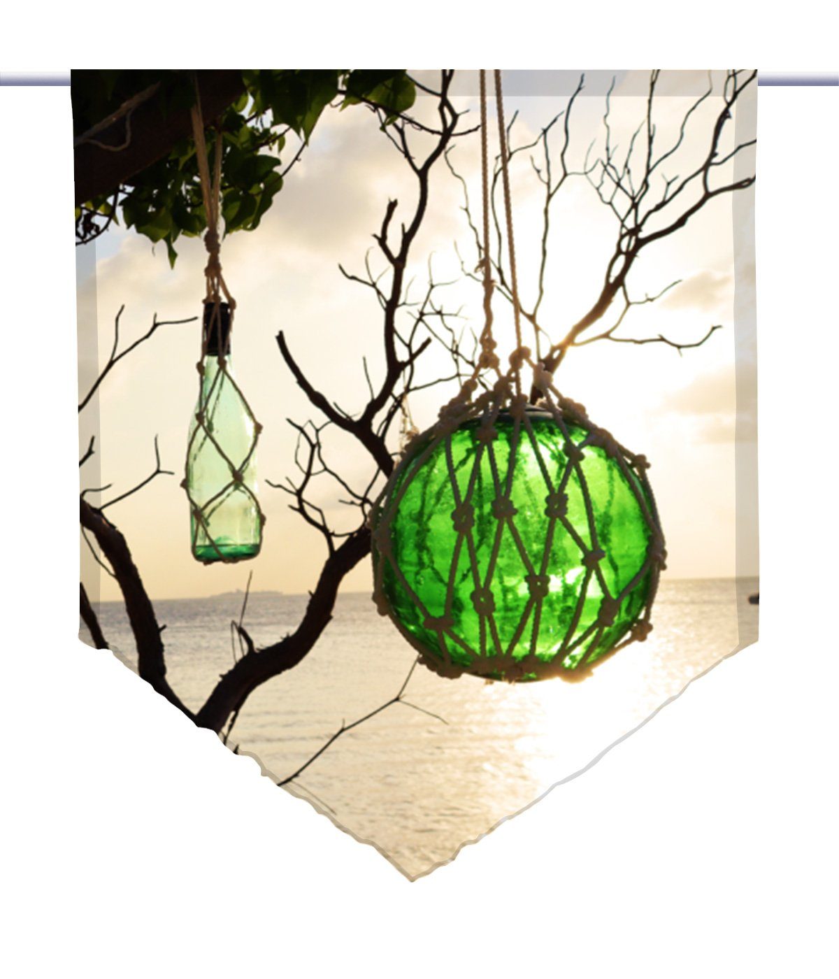 Scheibengardine Scheibenhänger Glass Dreams – spitz – Malediven, gardinen-for-life