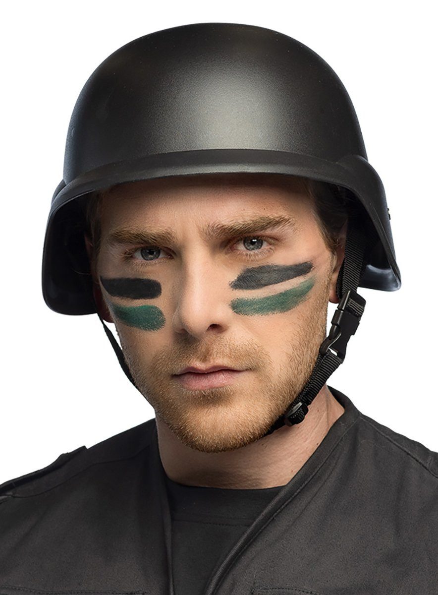 Boland Polizei-Kostüm Einsatzhelm Polizei schwarz, Harter Helm für harte Typen