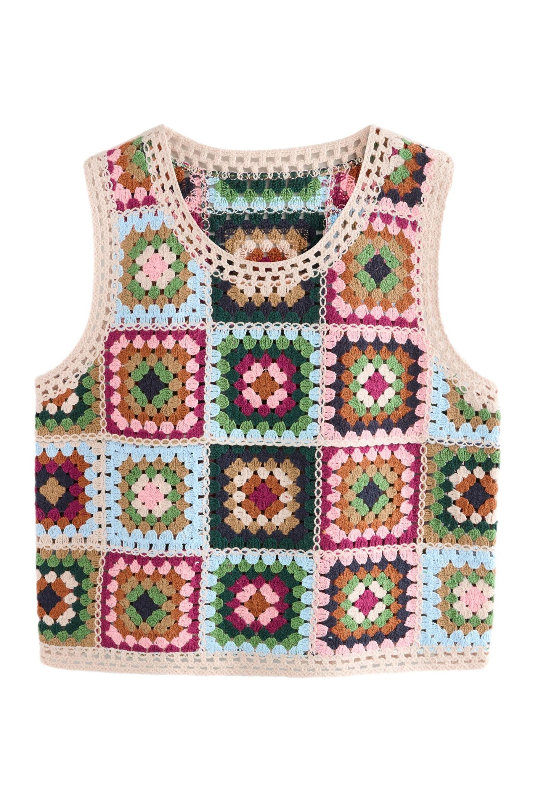Trägertop Tanktop mit Häkeldesign und Aufnäher