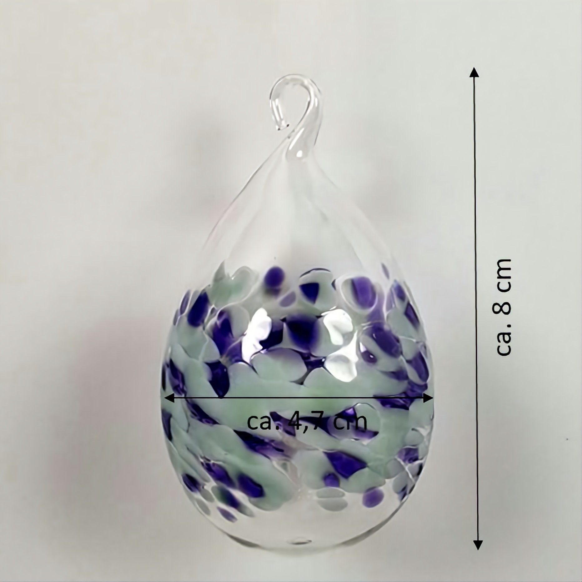 Lauschaer Glas Hängedekoration Osterei bzw. Ostereier aus Glas mundgeblasen handgeformt groß (1 St), aus mundgeblasenem Glas