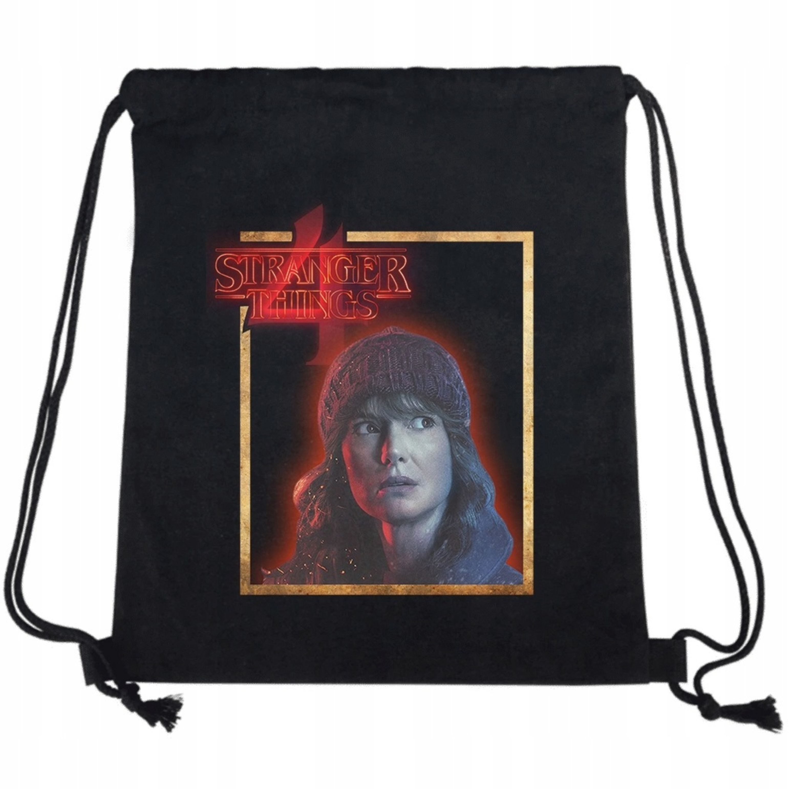 Schuhbeutel Stranger Things Turnbeutel Baumwolle Schwarz 37x41 cm