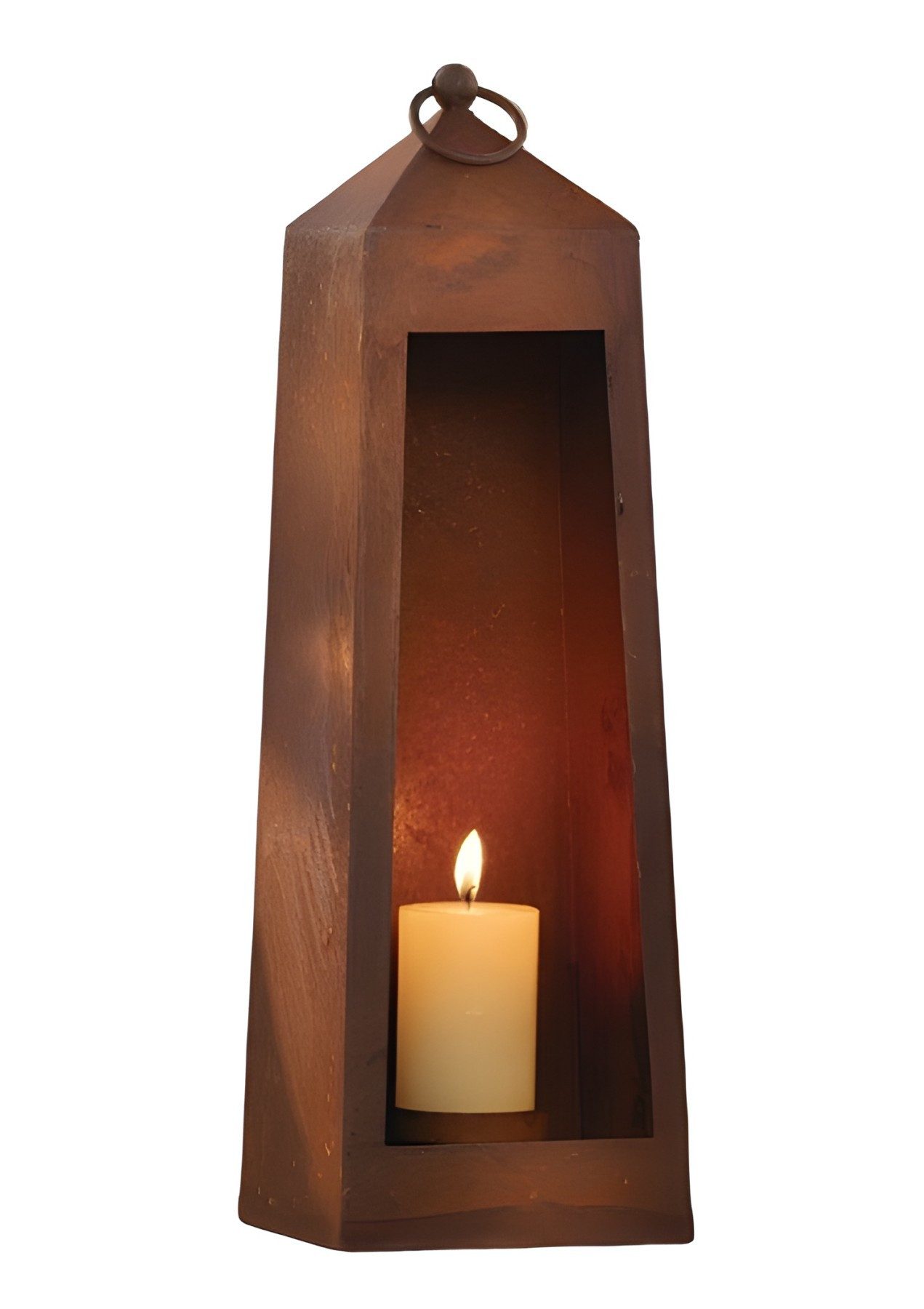 Dekoleidenschaft Kerzenlaterne "Rostlaterne" aus Metall 40 cm hoch, Gartenl günstig online kaufen