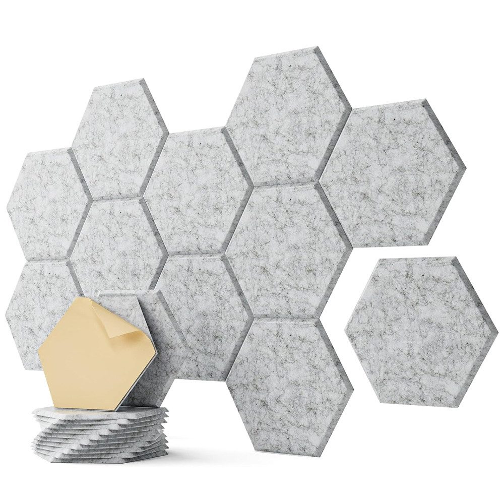 TUWENA Akustikplatte Akustikpaneele selbstklebend 12 Stücke, Schallschutz für Wände & Türen