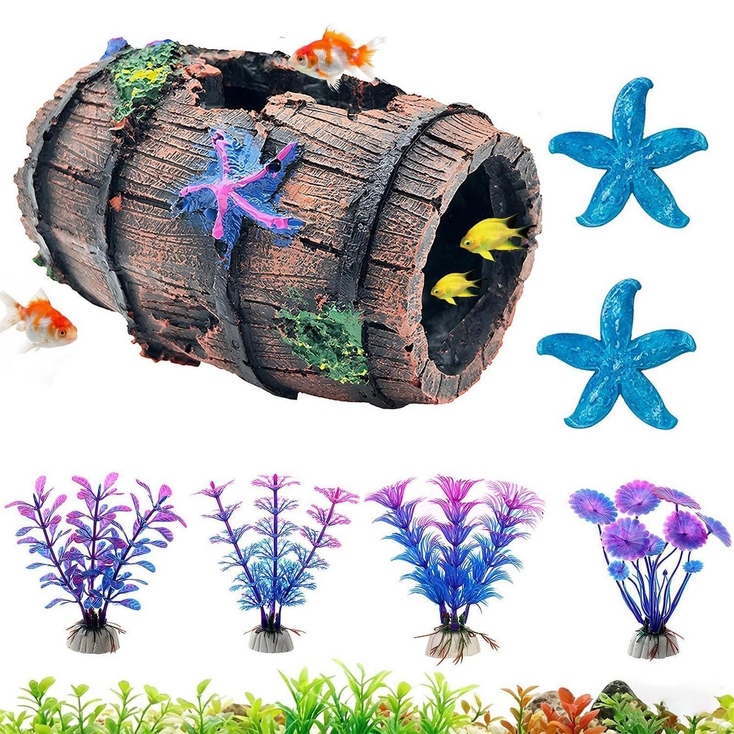 LuxusKollektion Aquariendeko Aquarium Deko Set 7-teilig