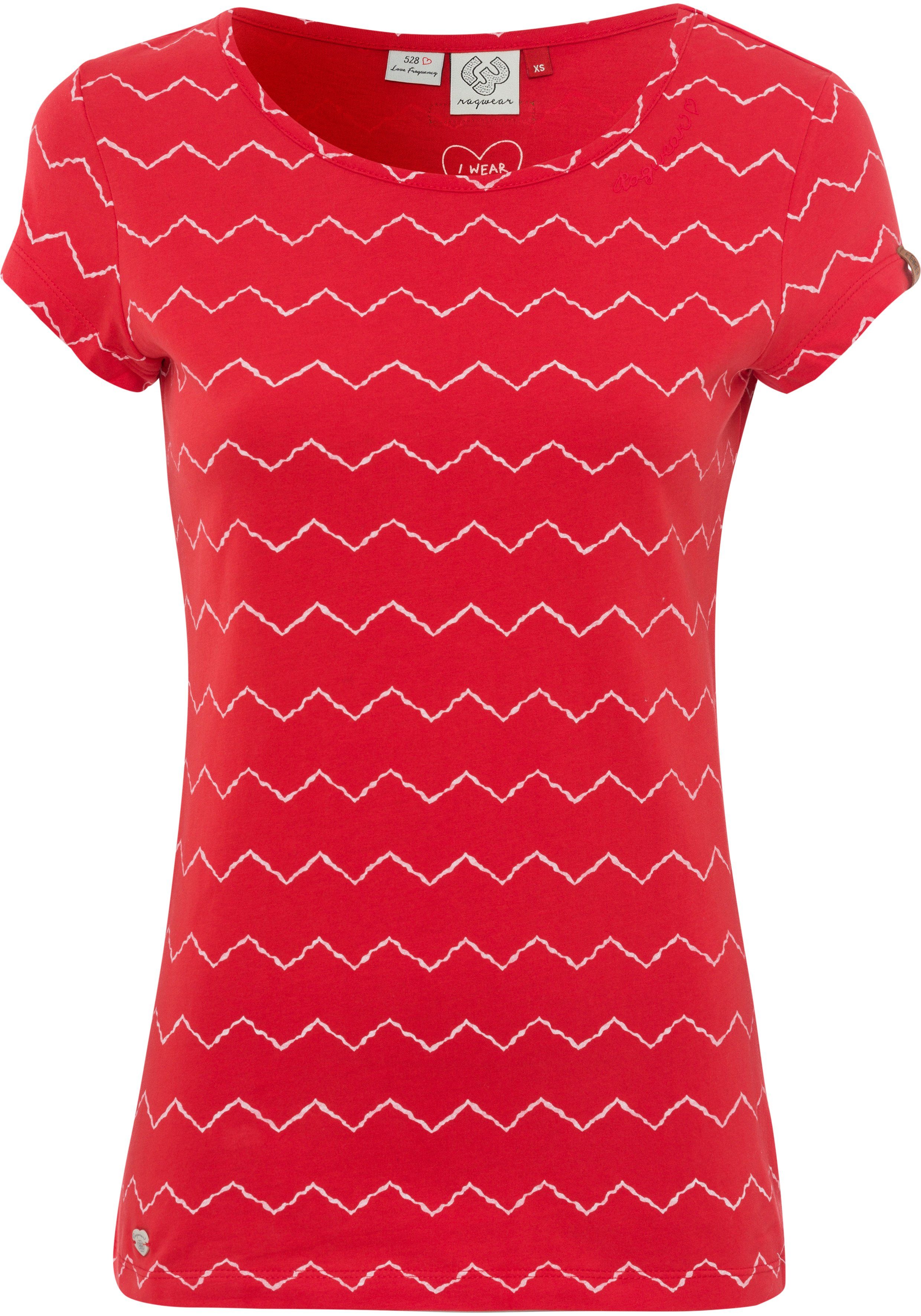 im Allover-Print-Design red 4000 T-Shirt MINT Zig Zag Ragwear ZIG ZAG