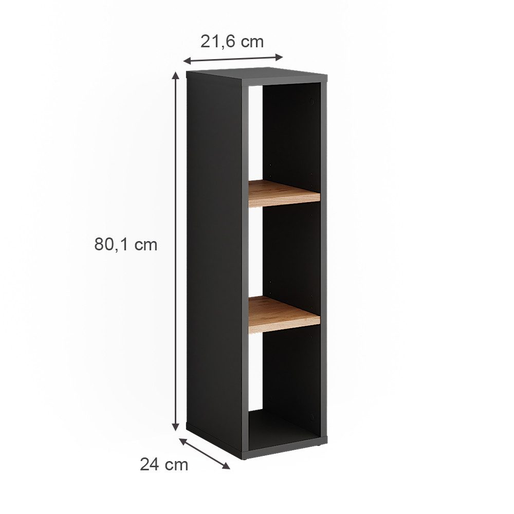 Vicco Bücherregal Orlando, Anthrazit/Goldkraft Eiche, 21.6 günstig online kaufen