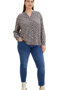 TOM TAILOR PLUS Druckbluse mit durchgehender Knopfleister