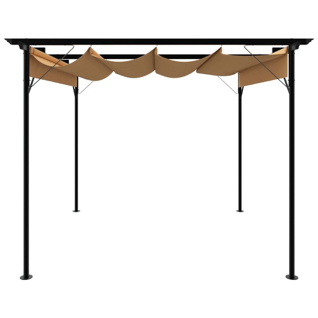 Thumbnail - vidaXL Pergola Pergola mit Ausziehbarem Dach Taupe 3x3 m Stahl 180 g/m², (1-tlg)