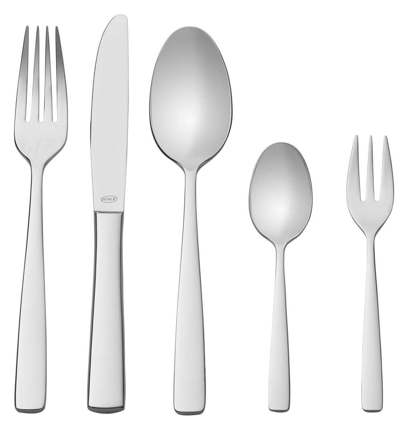 RÖSLE Besteck-Set ELEGANCE, 30-tlg., Edelstahl 18/10, 6 Personen (30-tlg), 6 Personen, Edelstahl 18/10, Messer aus Klingenstahl