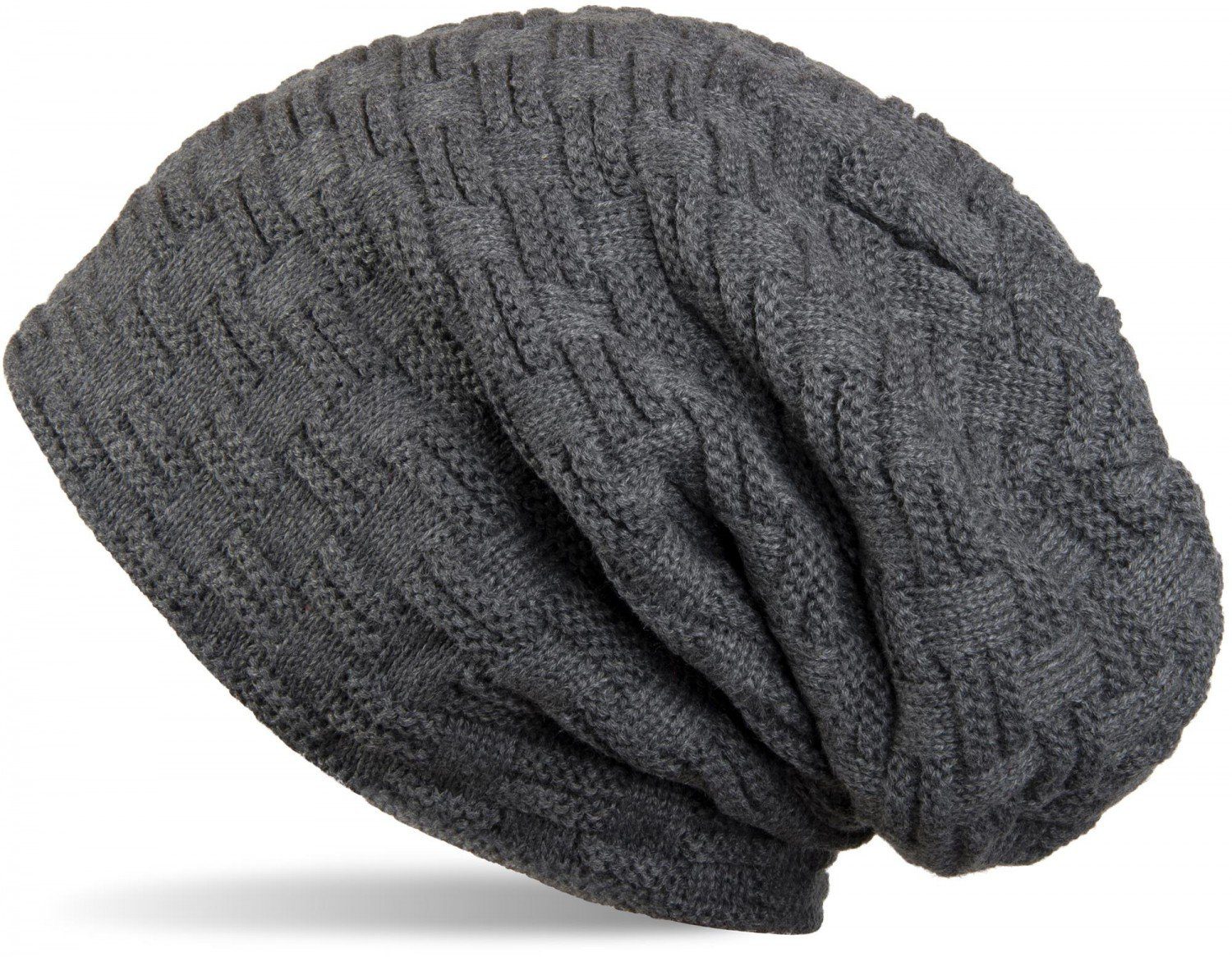 styleBREAKER Strickmütze Feinstrick Beanie mit Flecht günstig online kaufen