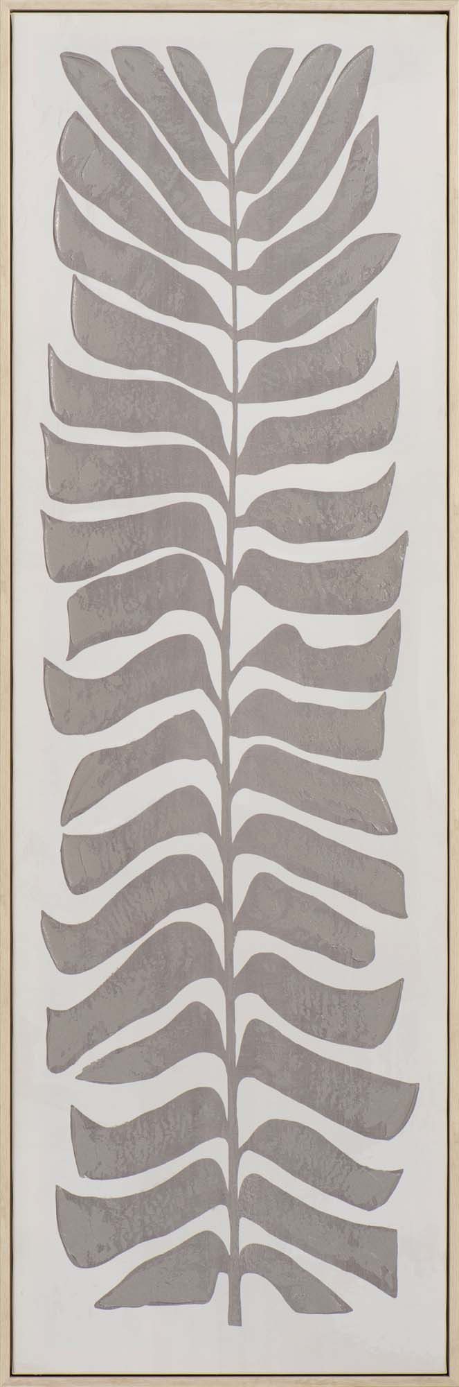 ArtUniverse Gemälde Moderne Blätter 40x120 cm, Abstrakte Blätter dunkel, Hochwertige Leinwand mit stabilem Echtholzrahmen