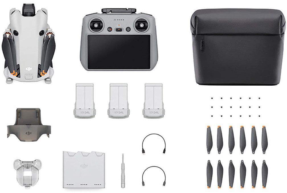 DJI Mini 4 Pro Fly More Combo (DJI RC 2) (GL) Drohne (4K Ultra HD, DJI RC 2 Fernsteuerung, 3 Akkus, Ladestation und Umhängetasche)