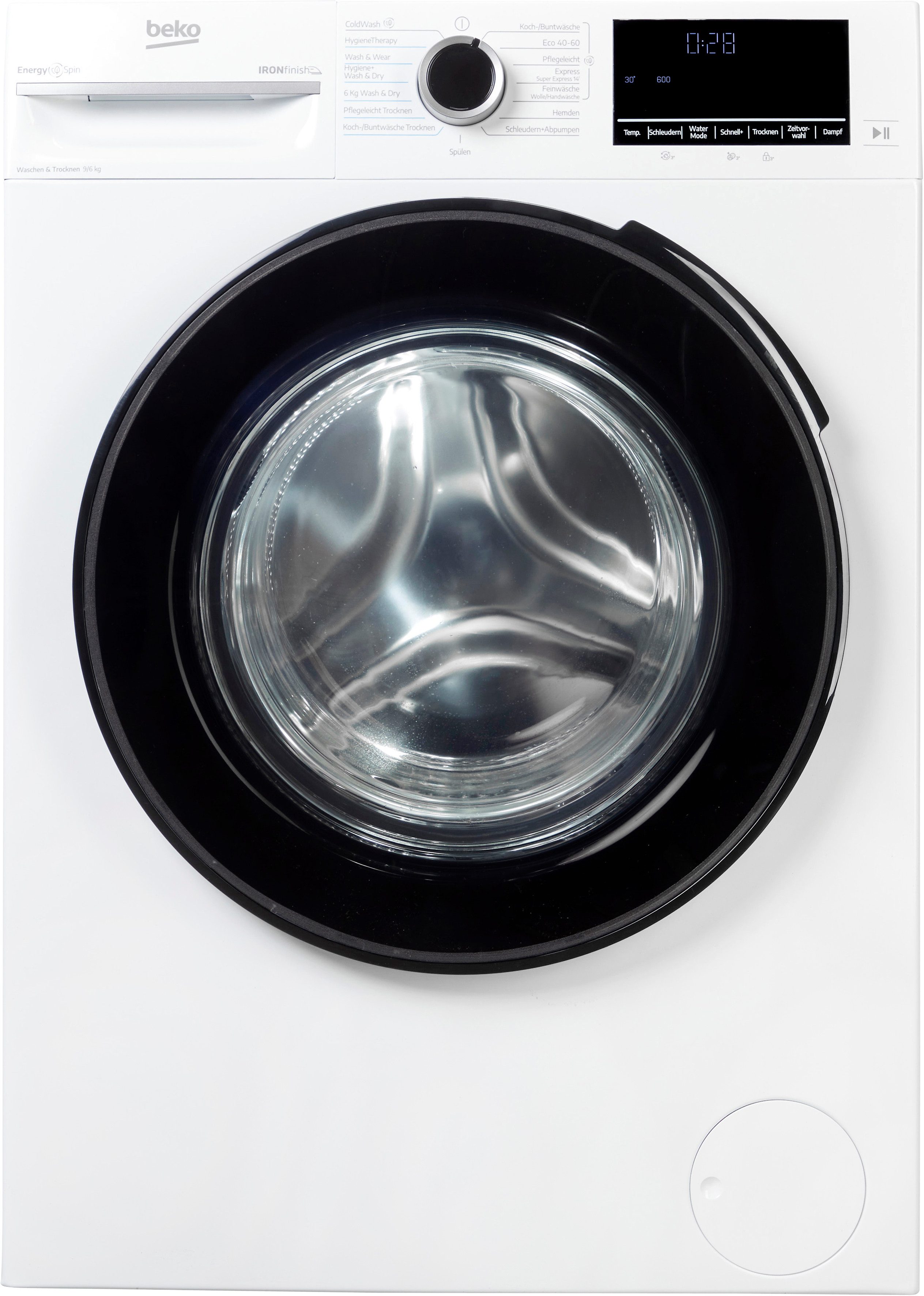 BEKO Waschtrockner BM3DT4944W, 9 kg, 6 kg, 1400 U/min, Waschen & Trocknen in einem: 9 kg / 6 kg, Dampffunktion