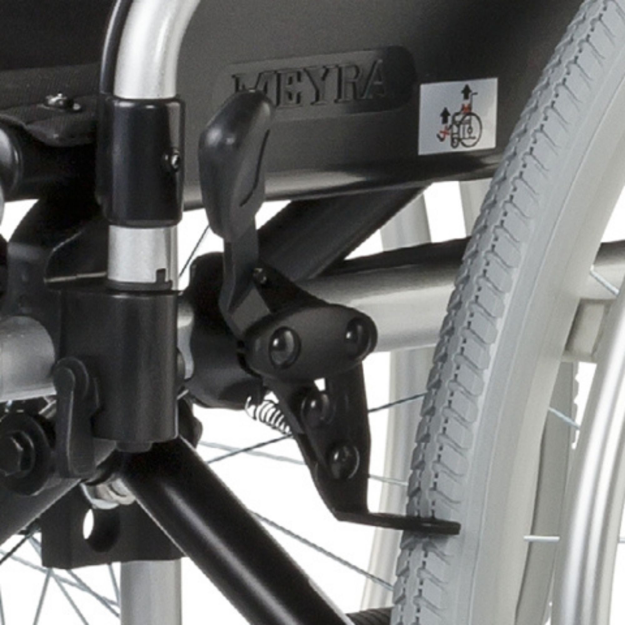Meyra Rollstuhl Faltrollstuhl Meyra Budget 9.050 - Farbe Silber - belastbar bis 120 kg, Sitzbreite 46 cm