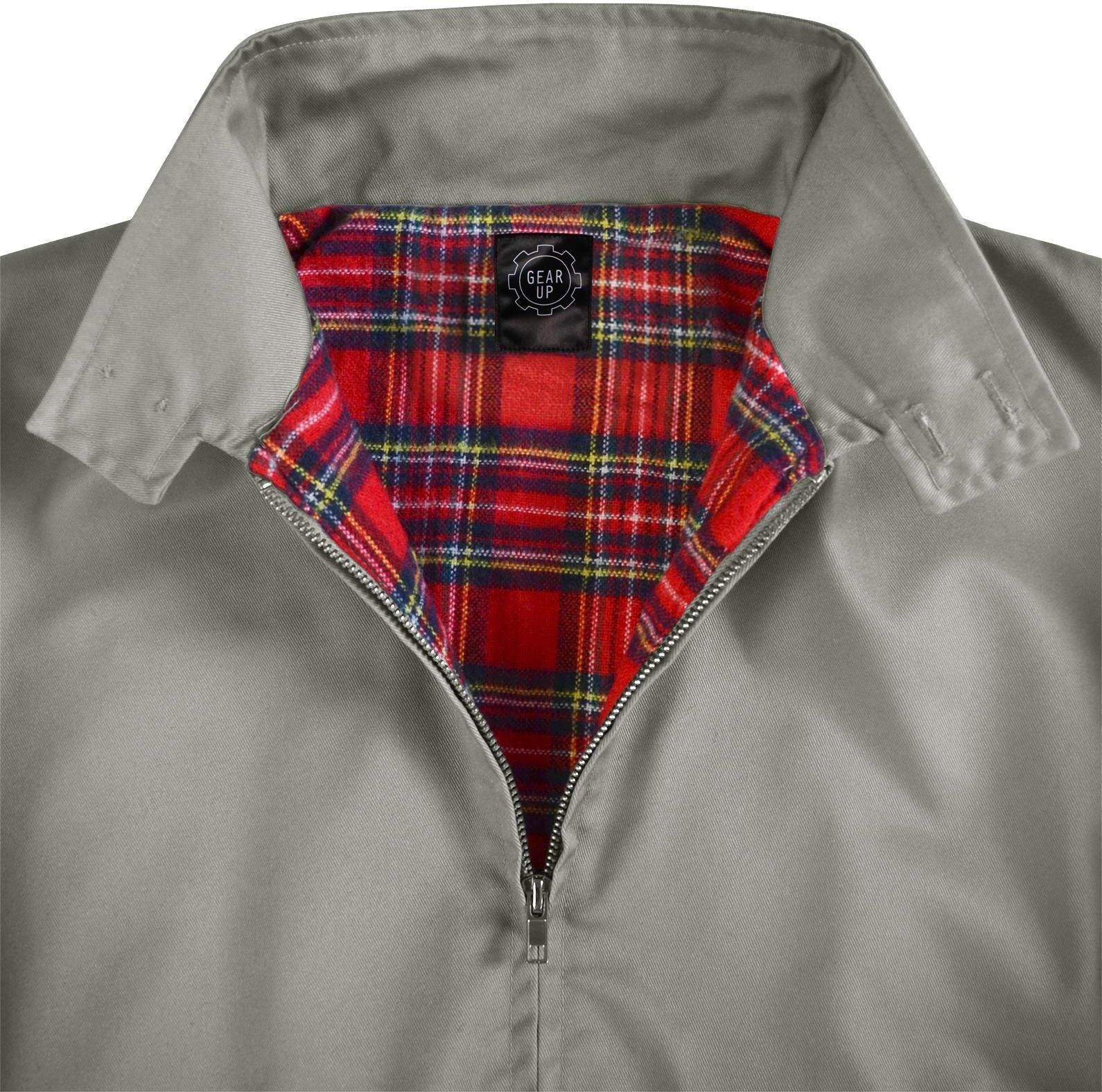 normani Blouson Herren Harrington Jacke Retro Blouson English Style mit kariertem Innenfutter Karofutter – Bild 3 von 3