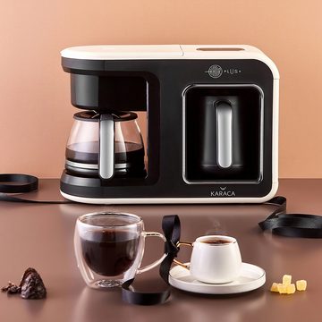 Karaca Kaffeeservice Saturn Türkische Kaffeetassen-Set für 6 Personen, 12 Stück, Weißgold