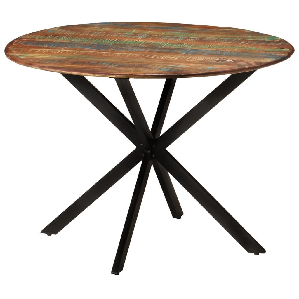 vidaXL Esstisch Esstisch Ø110x78 cm Altholz Massiv und Stahl (1-St)