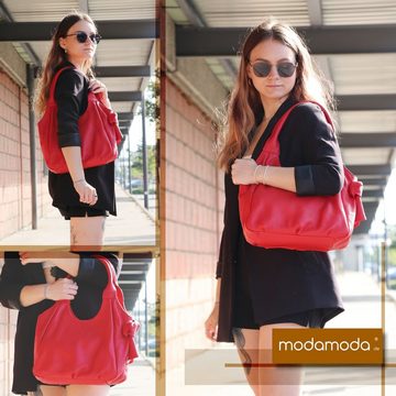 modamoda de Schultertasche IT28, Echtleder Handmade in Italy