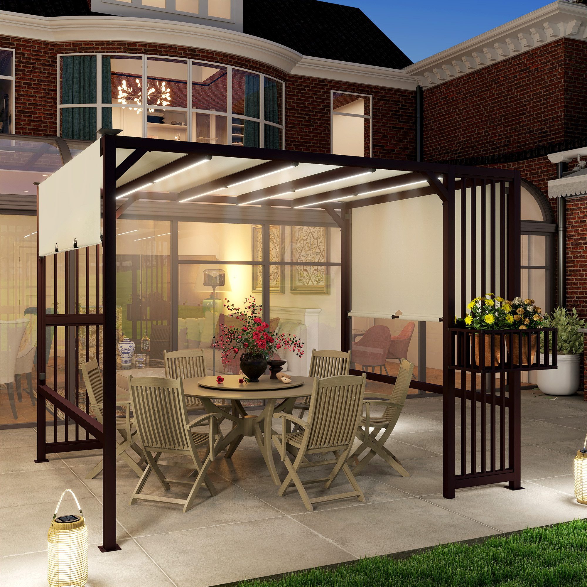 Outsunny Pavillon UV 30+, mit verstellbar günstig online kaufen