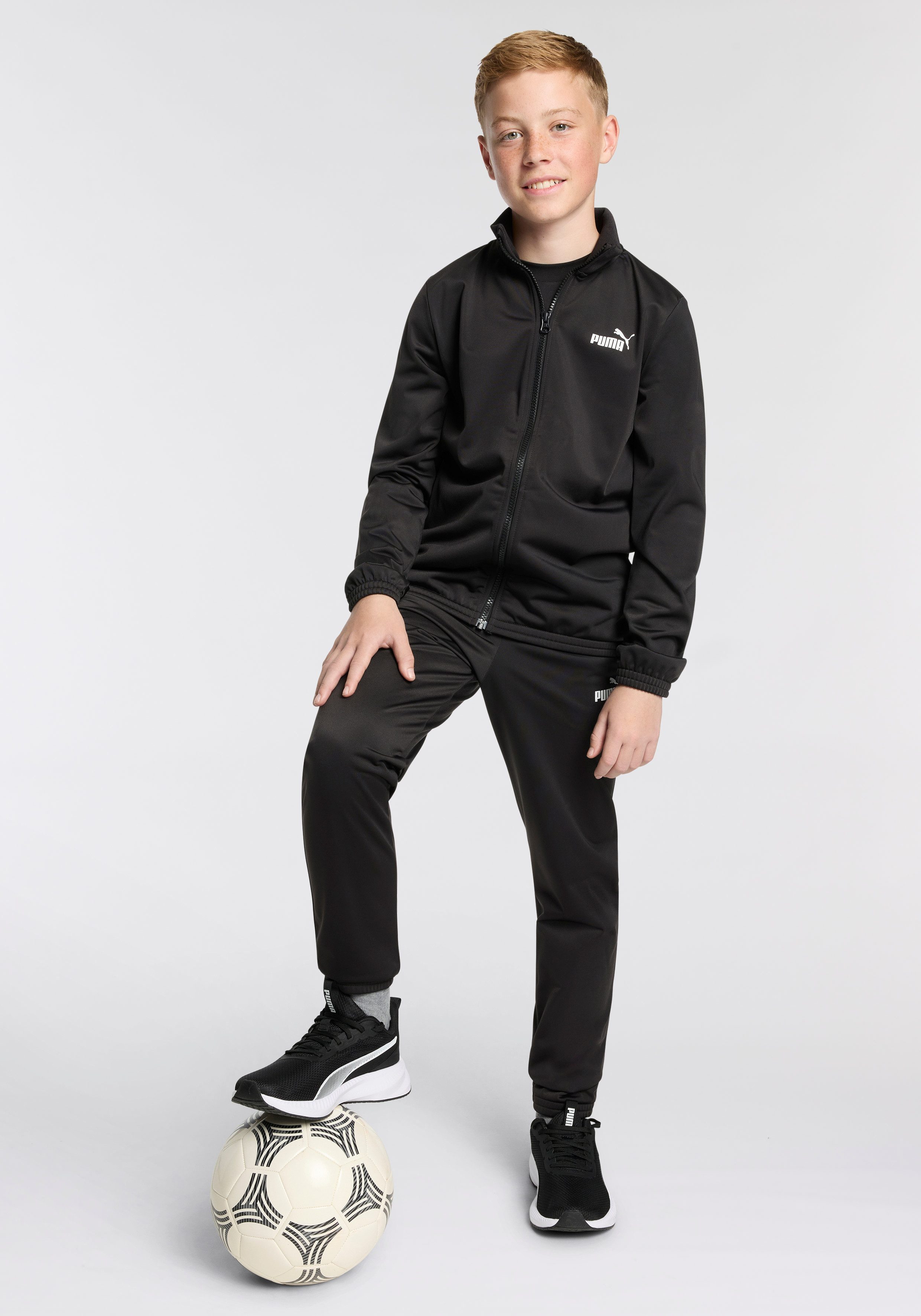 PUMA Trainingsanzug POLY SUIT B (2-tlg), zweiteiliges Set mit Jacke und Hose, für Jugendliche, Regular Fit