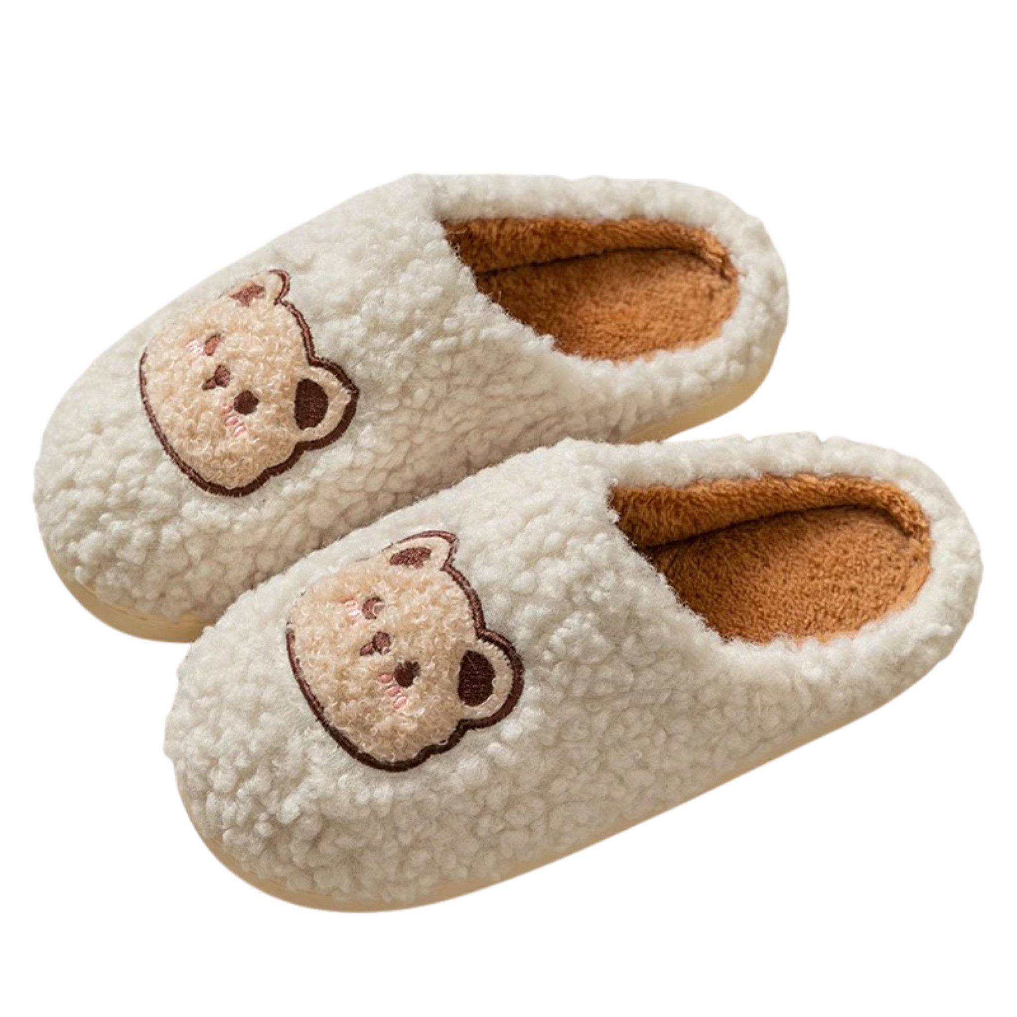 NEXORA Warme Damen Домашняя обувь mit Bären-Motiv – weich, niedlich & gemütlich Plüsch Домашняя обувь (Paar) niedliche Домашняя обувь mit Teddy-Stick