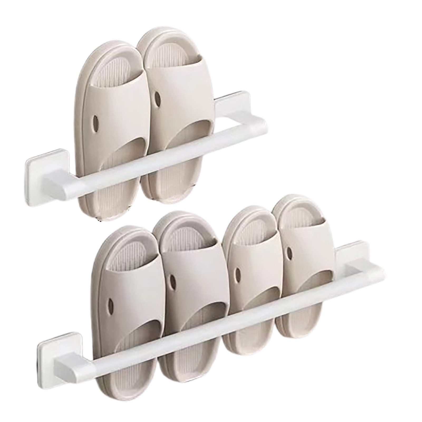 Jumpeak Unterstellregal Wandmontierte Abtropfgestell, Pantoffelständer, ohne Löcher zu stanzen, multifunktionales Hängeregal, Aufgeklebt, Raumfahrt Aluminium