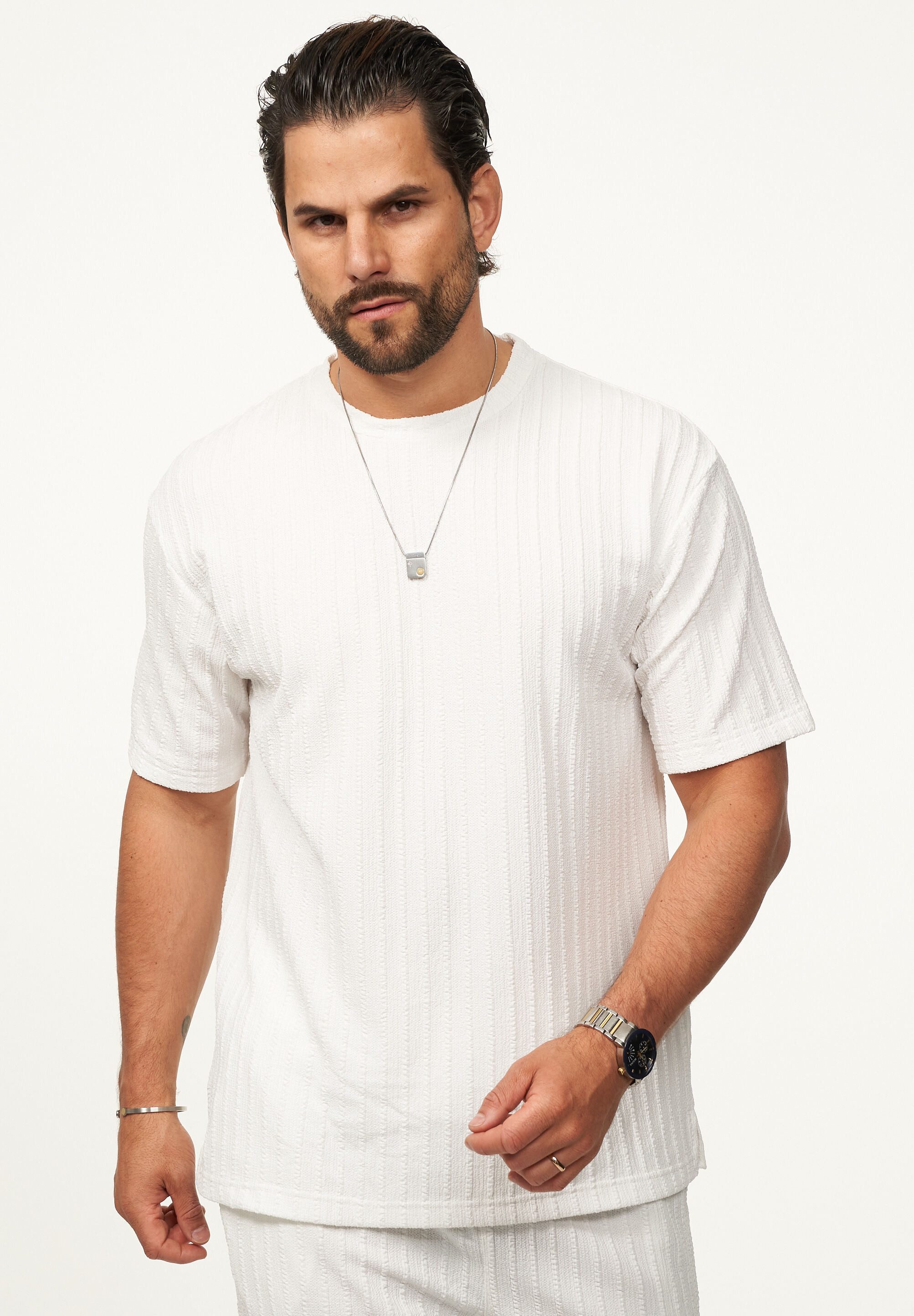 CARISMA T-Shirt mit Strickstruktur & Rundhals günstig online kaufen