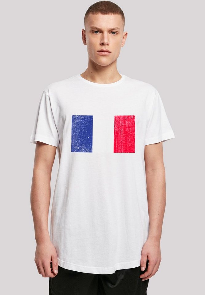 Das France ist groß 180 Flagge Größe Frankreich T-Shirt M Model cm trägt und F4NT4STIC distressed Print,