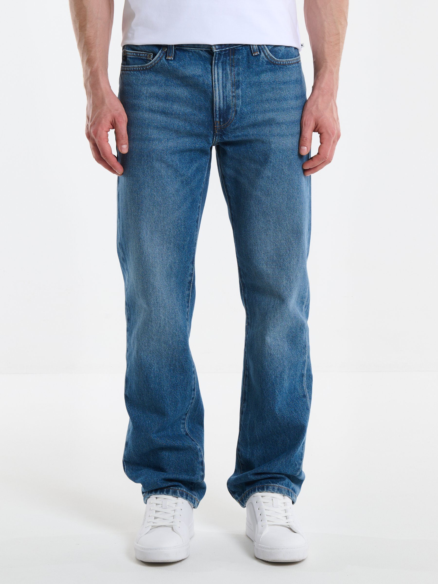 BIG STAR Straight-Jeans TRENT (1-tlg) mittelblau